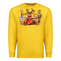 Lemon christmas reindeer coffee Premium Sweatshirt - CowGirlArtShop