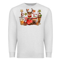 Oatmeal Heather christmas reindeer coffee Premium Sweatshirt - CowGirlArtShop
