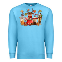 Ocean Blue christmas reindeer coffee Premium Sweatshirt - CowGirlArtShop