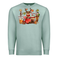 Seafoam christmas reindeer coffee Premium Sweatshirt - CowGirlArtShop