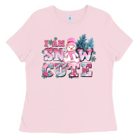 Bubblegum Pink i am snow cute Ladies Tee - AdoDesignShop