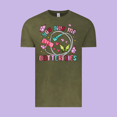You Give Me Butterflies Vintage Tee Designed By Maliassmallbusiness