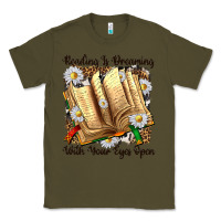 Army Green reading is dreaming with your eyes open Classic Tee - NancyCooperArtShop