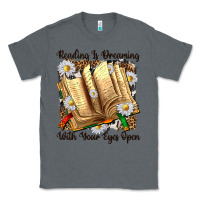 Charcoal Heather reading is dreaming with your eyes open Classic Tee - NancyCooperArtShop