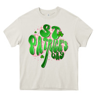 Cream st patricks day clover Heavy Core Tee - Artiststas