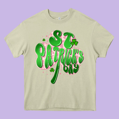St Patricks Day Clover Heavy Core Tee Designed By Artiststas