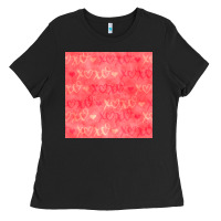 Black valentines day xoxo seamless pattern Ladies Tee - BundleAndBundleShop