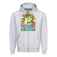 Heather Grey Life's a beach make some waves Zipper Hoodie - NancyCooperArtShop