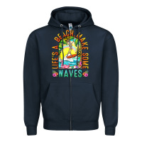 Navy Life's a beach make some waves Zipper Hoodie - NancyCooperArtShop