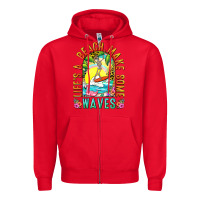 Red Life's a beach make some waves Zipper Hoodie - NancyCooperArtShop
