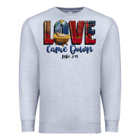 Heather Grey love came down luke 2 11 Premium Sweatshirt - CowGirlArtShop