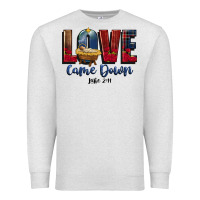 Oatmeal Heather love came down luke 2 11 Premium Sweatshirt - CowGirlArtShop