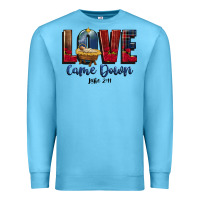 Ocean Blue love came down luke 2 11 Premium Sweatshirt - CowGirlArtShop