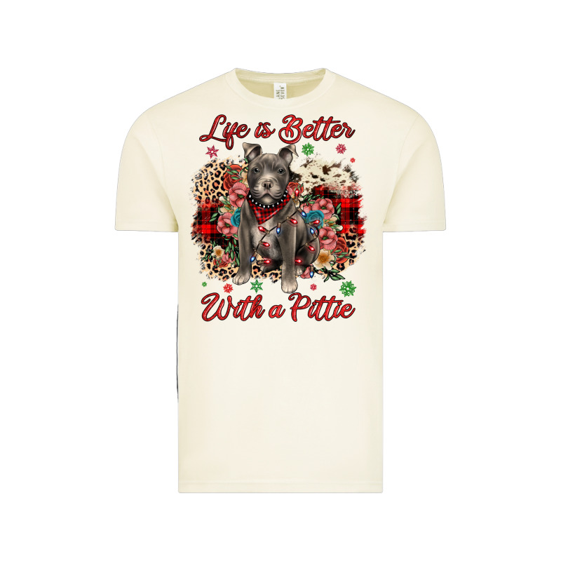 Christmas Life Is Better With A Pittie Vintage Tee by JahusDesignShop | Teevron