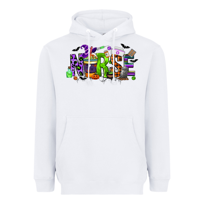 Nurse Coffee Cup Halloween Heavyweight Hoodie by CowGirlArtShop | Teevron