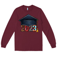 Burgundy 2023 graduation hat bbs Long Sleeve Tee - BundleAndBundleShop