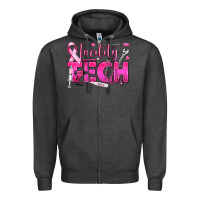Charcoal Heather Breast Cancer Facility Tech Zipper Hoodie - texasbilliewilder