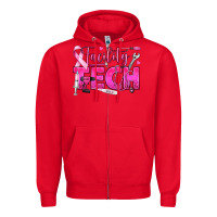 Red Breast Cancer Facility Tech Zipper Hoodie - texasbilliewilder