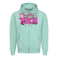 Seafoam Breast Cancer Facility Tech Zipper Hoodie - texasbilliewilder
