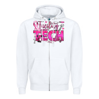 White Breast Cancer Facility Tech Zipper Hoodie - texasbilliewilder