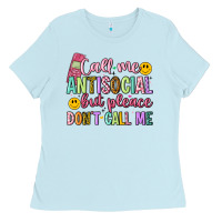 Baby Blue call me antisocial but please don't call me Ladies Tee - Artiststas