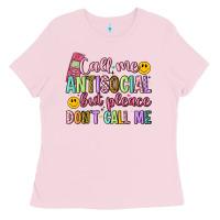Bubblegum Pink call me antisocial but please don't call me Ladies Tee - Artiststas