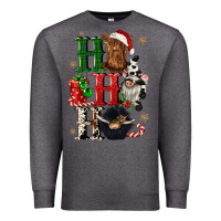 Charcoal Heather ho ho ho heifer cow gnomies Premium Sweatshirt - CowGirlArtShop