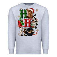 Heather Grey ho ho ho heifer cow gnomies Premium Sweatshirt - CowGirlArtShop