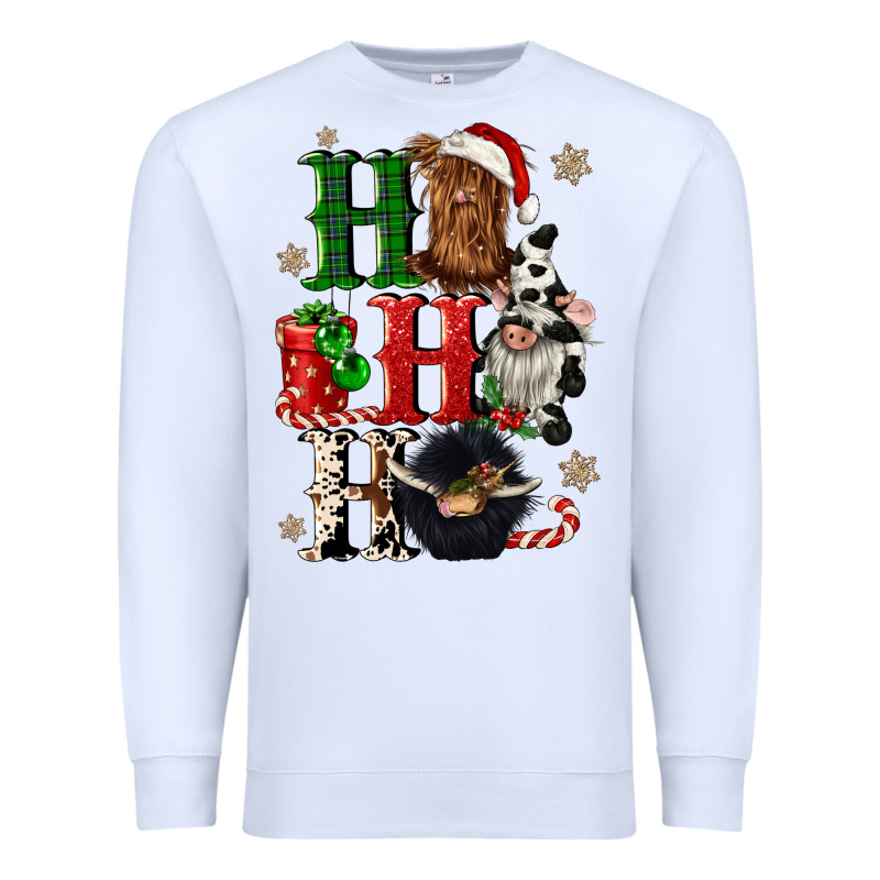 Ho Ho Ho Heifer Cow Gnomies Premium Sweatshirt by CowGirlArtShop | Teevron