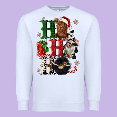 Ho Ho Ho Heifer Cow Gnomies Premium Sweatshirt Designed By Cowgirlartshop