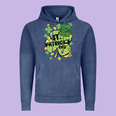 St. Patrick's Day Shamrock Vintage Hoodie Designed By Maliassmallbusiness