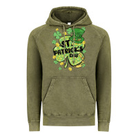 Vintage Olive st. patrick's day shamrock Vintage Hoodie - MaliasSmallBusiness