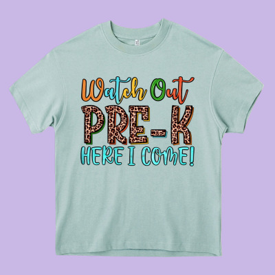 Watch Out Pre K Here I Come! Heavy Core Tee Designed By Jahusdesignshop