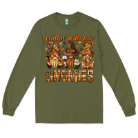 Army Green chilling with my gnomies bbs Long Sleeve Tee - BundleAndBundleShop