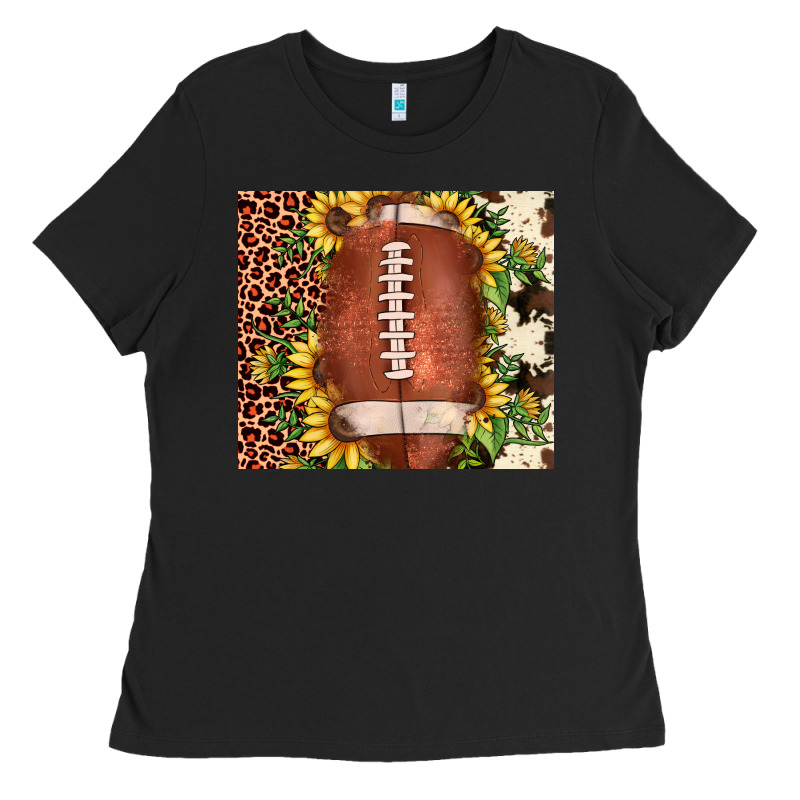 Football Leopard Cowhide Sunflower Ladies Tee by JahusDesignShop | Teevron