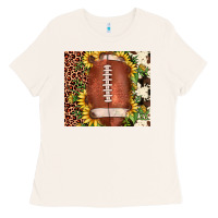 Bone football leopard cowhide sunflower Ladies Tee - JahusDesignShop