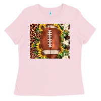 Bubblegum Pink football leopard cowhide sunflower Ladies Tee - JahusDesignShop