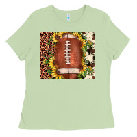 Matcha football leopard cowhide sunflower Ladies Tee - JahusDesignShop