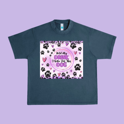 Hold My Drink I Gotta Pet This Dog Urban Heavy Tee Designed By Maliassmallbusiness