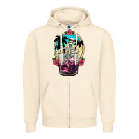 Sandshell summer skeleton cocktail Zipper Hoodie - NancyCooperArtShop