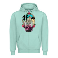 Seafoam summer skeleton cocktail Zipper Hoodie - NancyCooperArtShop