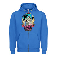 True Royal summer skeleton cocktail Zipper Hoodie - NancyCooperArtShop
