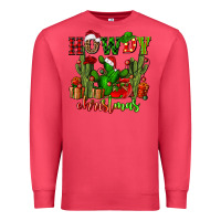Cardinal howdy christmas with cactusses Premium Sweatshirt - CowGirlArtShop