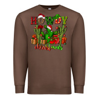 Chestnut howdy christmas with cactusses Premium Sweatshirt - CowGirlArtShop