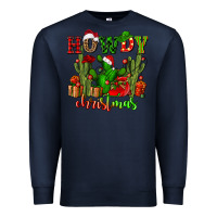 Navy howdy christmas with cactusses Premium Sweatshirt - CowGirlArtShop