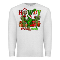 Oatmeal Heather howdy christmas with cactusses Premium Sweatshirt - CowGirlArtShop