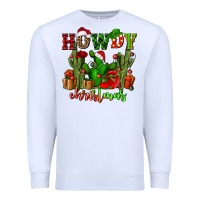 White howdy christmas with cactusses Premium Sweatshirt - CowGirlArtShop