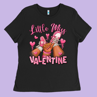 Little Miss Valentine Afro Kid Sneakers Ladies Tee Designed By Ranaportraitstore
