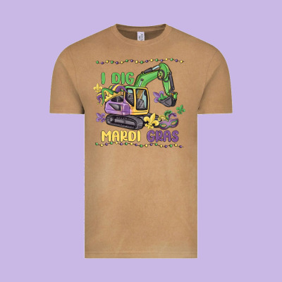 I Dig Mardi Gras Vintage Tee Designed By Maliassmallbusiness