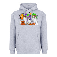 Heather Grey ghost dogs Heavyweight Hoodie - CowGirlArtShop